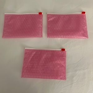 3 Pack Glossier cosmetic/jewelry bags